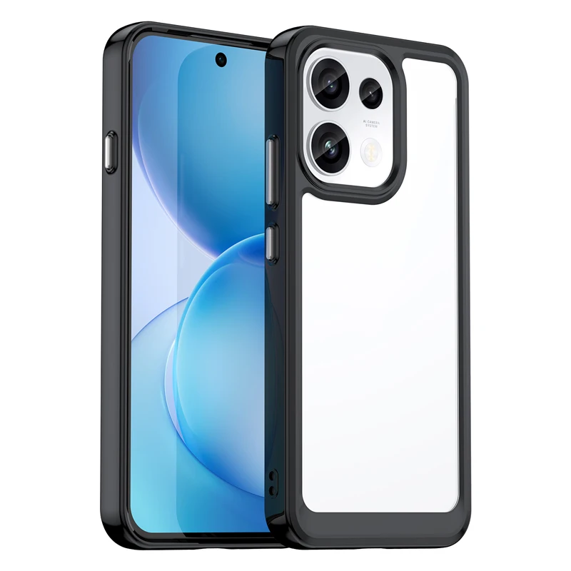 Clear Hard PC + Soft TPU Bumper Transparent Protection Phone Cover