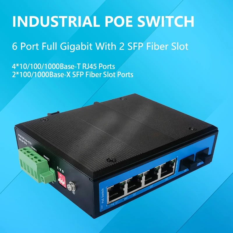 Industrial 8 Ports Full Gigabit PoE Switch with 4 BT90W Ports, Total P