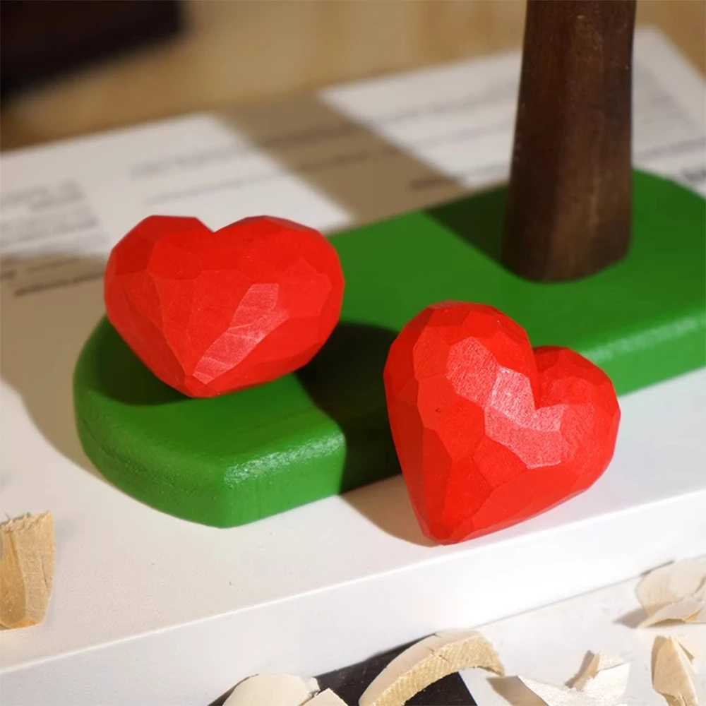 Description Picture 2 of itemHandcrafted wood carving Home decorations decoraciones para el hogar desk accessories room decor Handmade Heart Statue