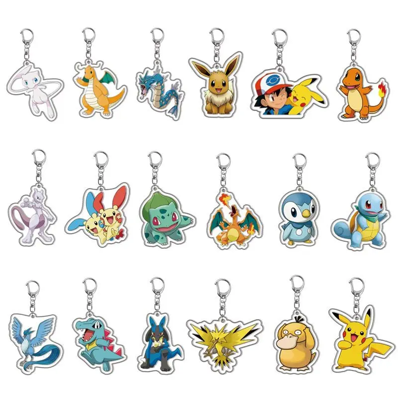Милый покемон, чармандер, деoxys, гэнгар, Arceus, Pikachu, Mewtwo Bulbasaur, акриловый двусторонний брелок, милый рюкзак, очаровательный