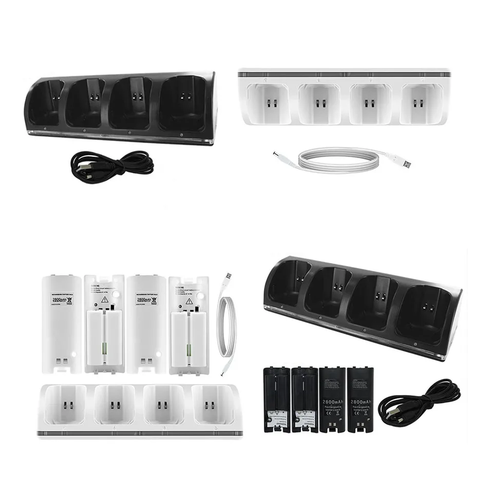 4 Port WII Game Console Controller Charging Station