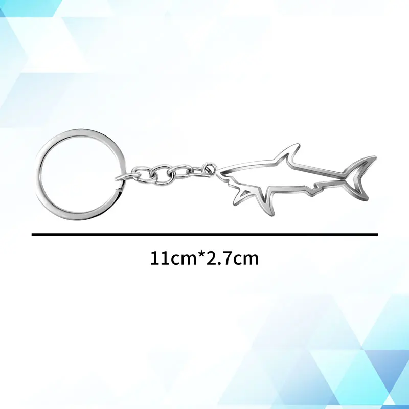 Hollow Fish Shark Symbol Badge Keychain Portable Car Metal