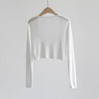 Sun Protection Knit Cardigan Women's Thin Coat Ice Silk Outerwear Cover-up Shawl Air Conditioning Shirt Summer - Image 2