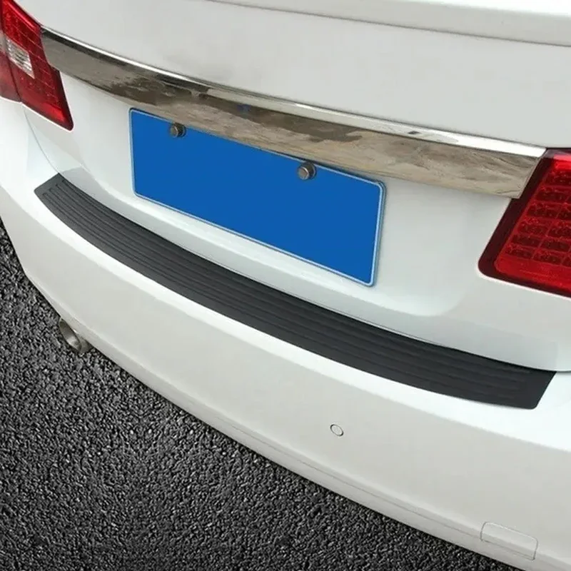Black Rubber Car Trunk Bumper Protection Strip - Anti-Scratch Guard Plate Accessory