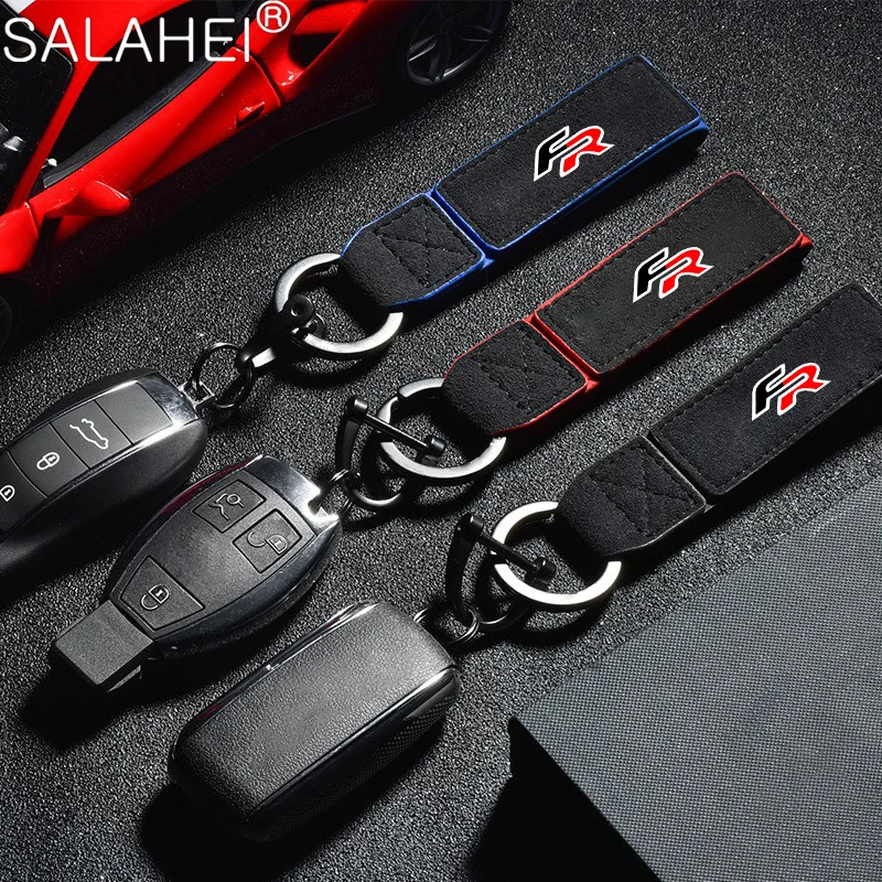 프리미엄 소재 패션 스웨이드 가죽 키체인, 비즈니스 선물 키 스트랩, 좌석 키 링, FR leon mk3 mk2 5f 액세서리, 남녀공용