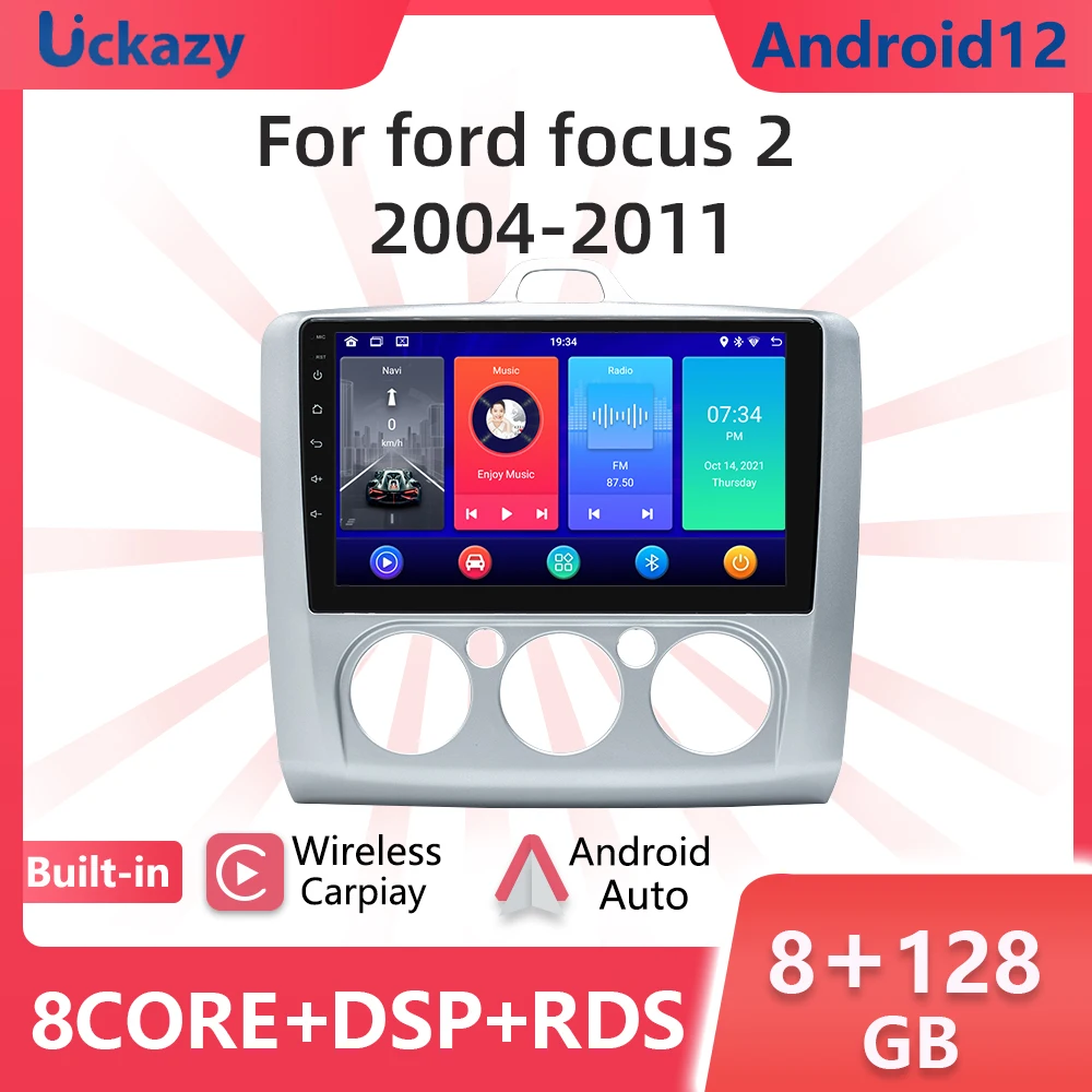

2Din Uckazy 6Core Android 12 Car Stereo Player For ford focus 2 3 MK1/Mk2/Mk3 Multimedia Radio GPS Navigation Stereo Screen