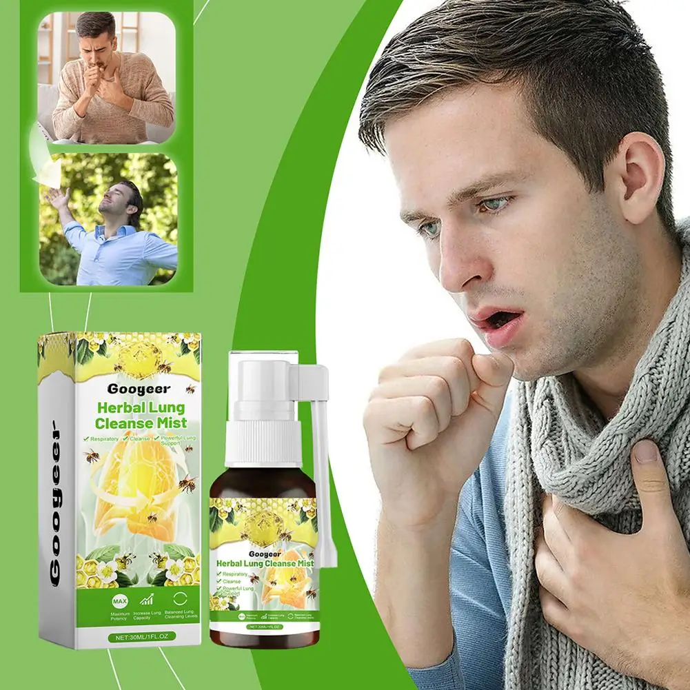 Herbal lung drops 30ml Herbal Lung Cleanse Spray Mist-powerful Lung Support Spray Smoking Herbal Throat Sore Clean Care Health Inflammation