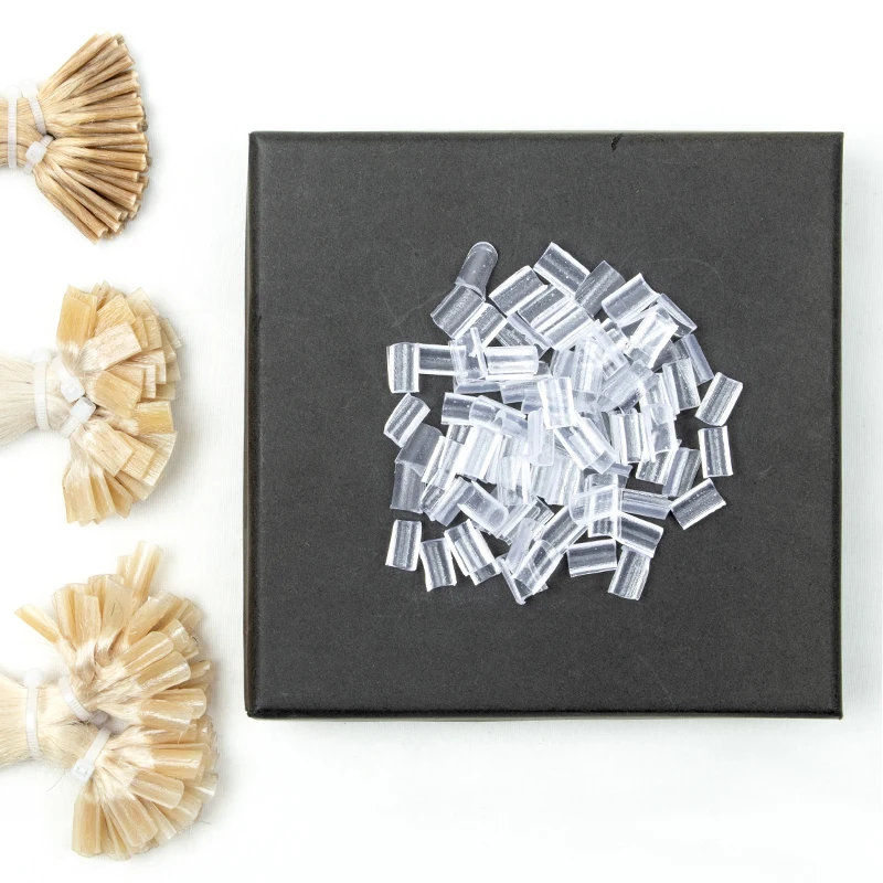 100pcs Glue Nail Tip Keratin Nail Tip for hair extension Strong adhesive / Transparent Color