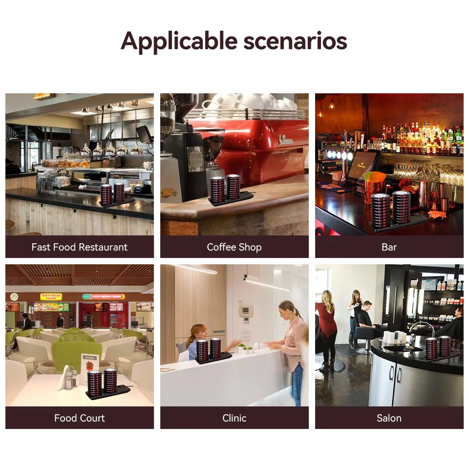 Retekess TD163 Restaurant Pager Wireless Calling System Vibrators Paging Device Vibration Bell Cafe Beeper for Coffee Food Truck wireless calling system