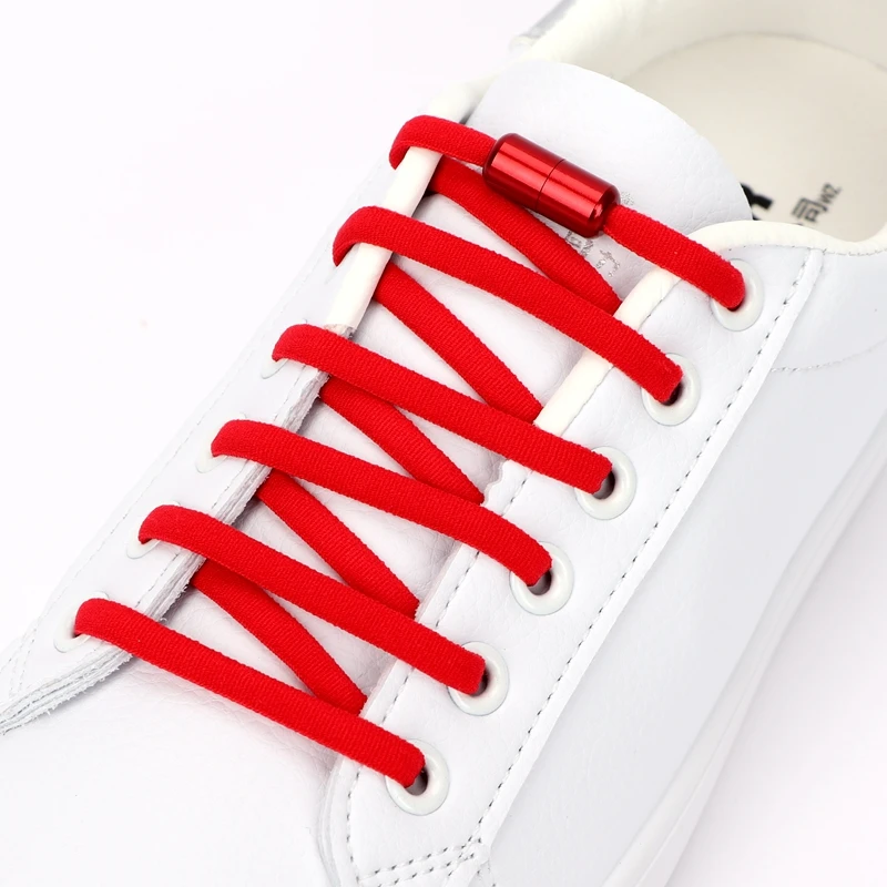 Elastic No Tie Shoe Aluminum Capsule Lock for Kids Adult Sneakers Quick Shoelaces Semicircle Shoelace Lazy Laces_voghion.com