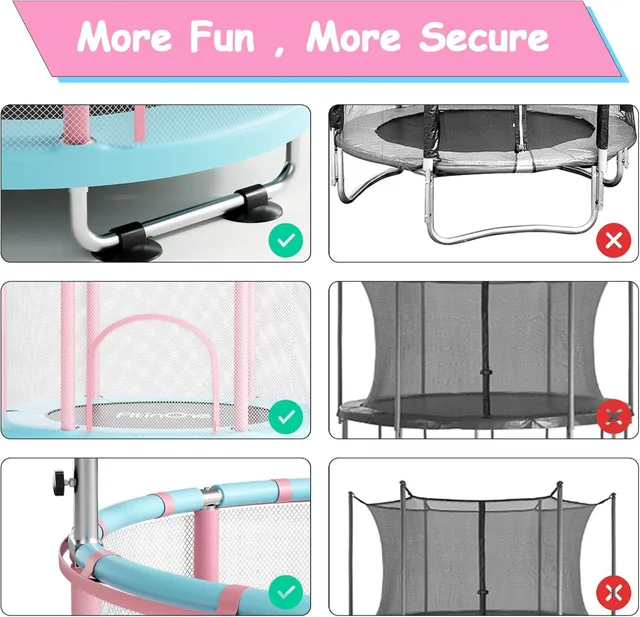55" Toddler Trampoline for Kids Indoor Outdoor with Swing, 440lbs Capacity, Gymnastics Bar, Gift for 1-8 Year Old