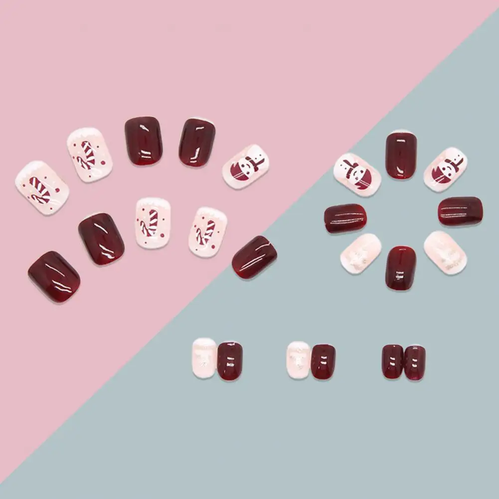 

1 Set Useful Merry Christmas Cute False Nail Tips Manicure Sticker Bright DIY