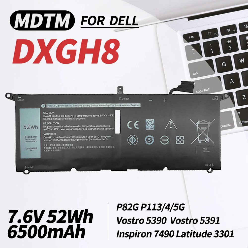 

Аккумулятор DXGH8 для Dell XPS 13 9370 9380 2019 Inspiron 13 7390 7391 5390 2 в 1 5391 7490 Latitude 3301 E3301 Vostro 5390 H754V