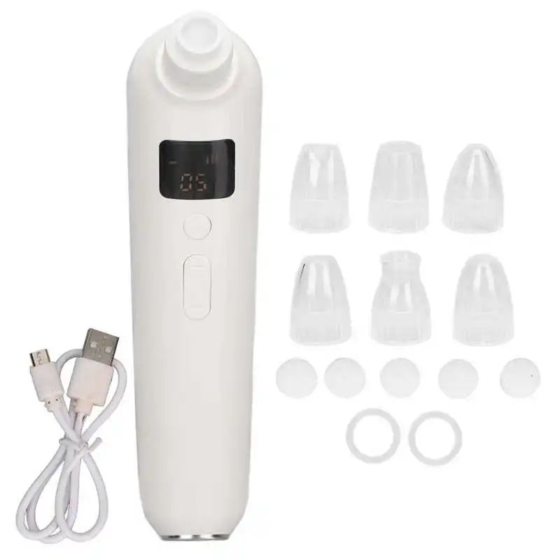 

Electric Blackhead Remover USB Rechargeable Hot Compress LED Screen 5 Suction Power Whitehead Extractor Device