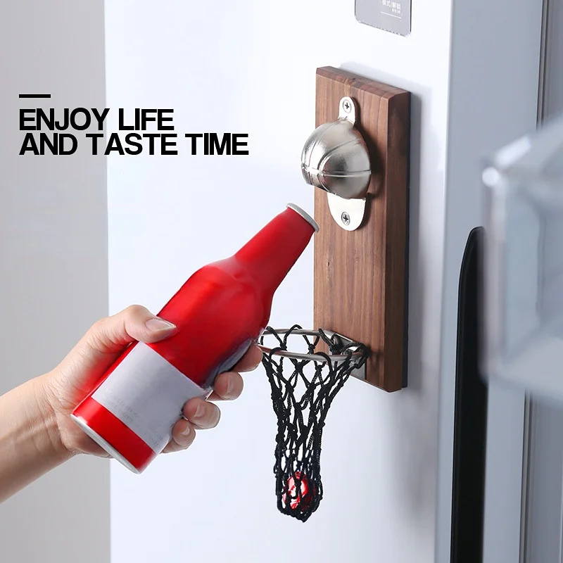

Basketball Wall-mounted Beer Driver Soft Magnet Refrigerator Bottle Opener Craft Brewing Basket Bottle Cap Wine Accessories