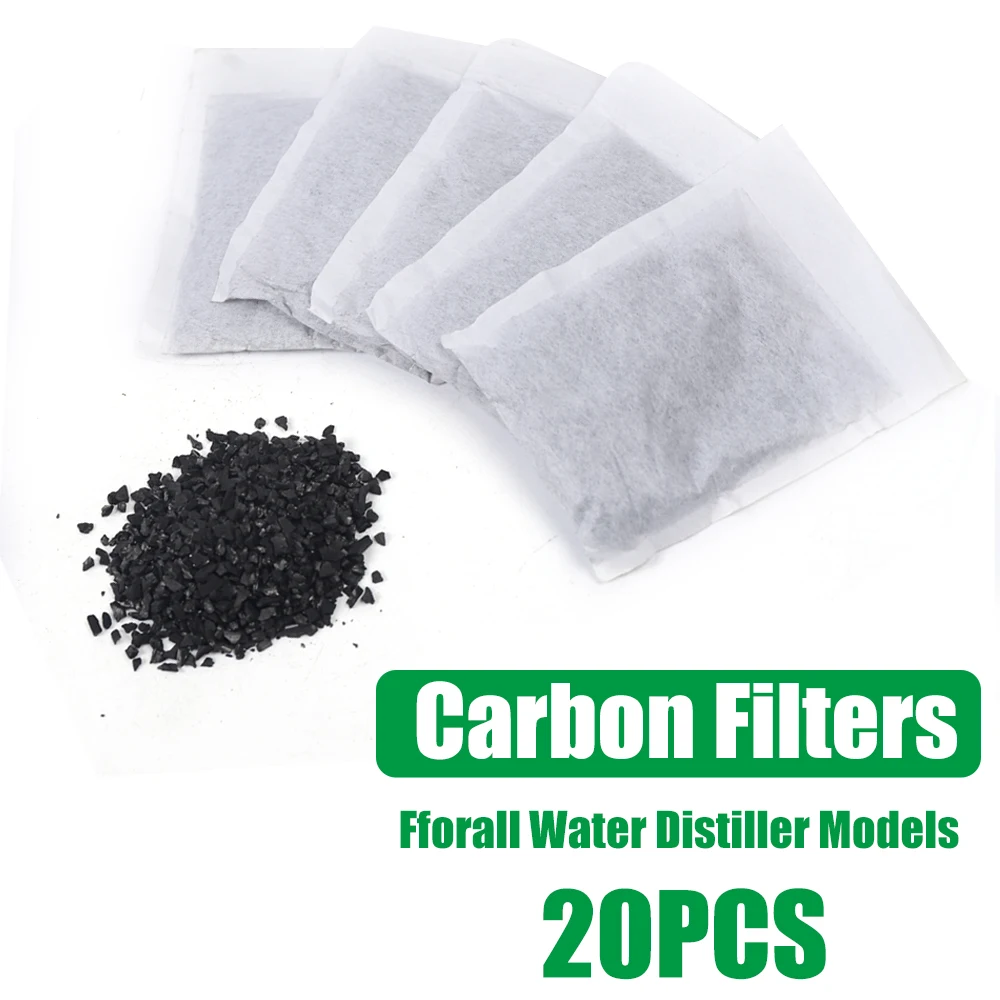 LOYALHEARTD 20 Pack of Distiller Filters Activated Carbon Filters Bags for Water Distillers