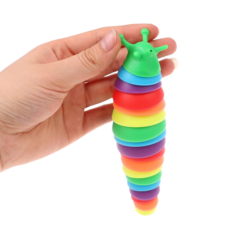 2022 New Rainbow Snail Slug Caterpillar Toy Which Can Release Mental Pressure 15cm/19cm For Kid  Gift New mesh stress ball