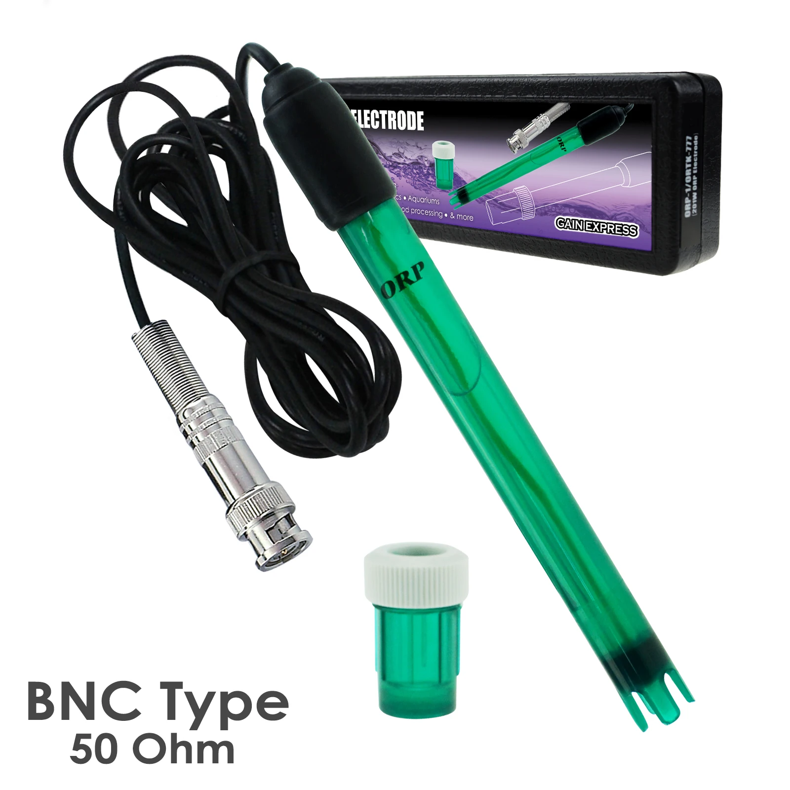 ORP Redox Electrode BNC Type Connector Replacement Probe Aquarium Tester Meter 14cm Long 1.2cm Diameter 300cm Extra Long Cable