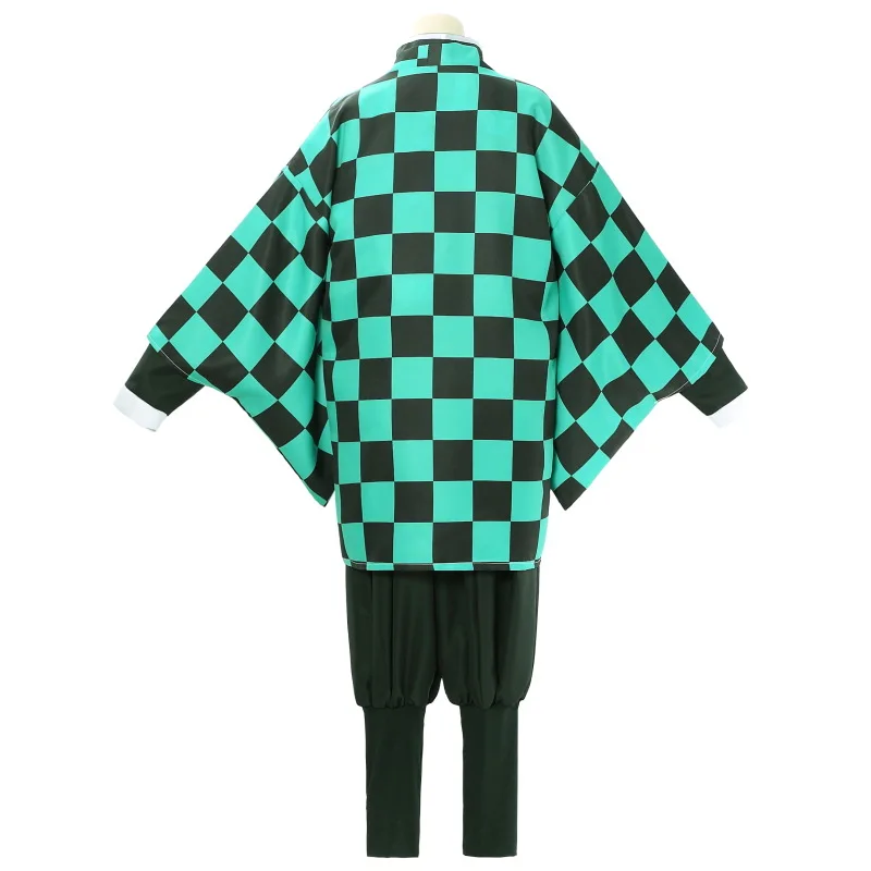Anime Demon Slayer Kamado Tanjirou Cosplay Costume Kimetsu No Yaiba Clothes Halloween Party Adult Kid Wig Mask Kimono Uniform