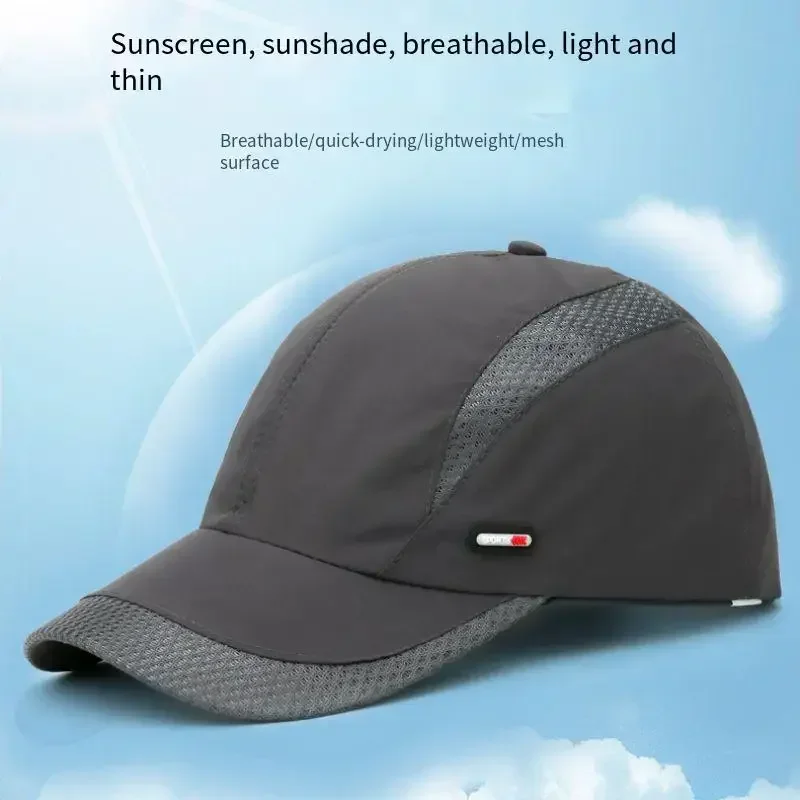 Men's spring and summer sunshade cap baseball cap lightweight breathable sun cap outdoor sunscreen fishing Running climbing
