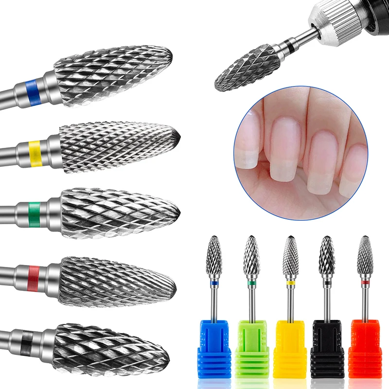 Tungsten Nail Drill Bit Diamond Electric Manicure Drill Bits For Milling Cutter Nail Files Buffer Nail Art Equipment Accessory