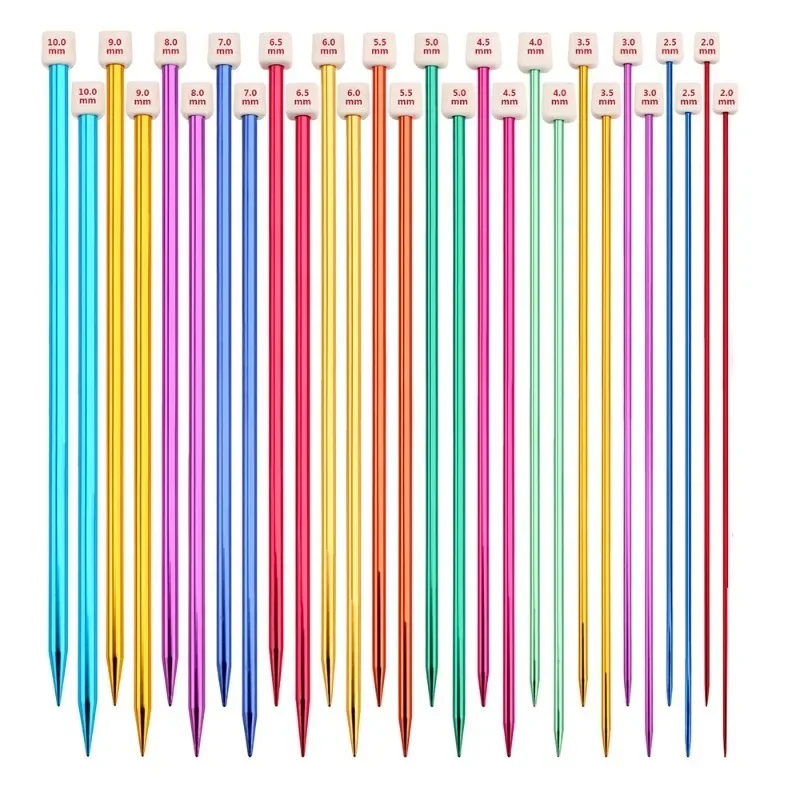 2pcs Aluminum Beaded Single Pointed Needle Colored Aluminum Beaded Sweater Needle Sweater Rod