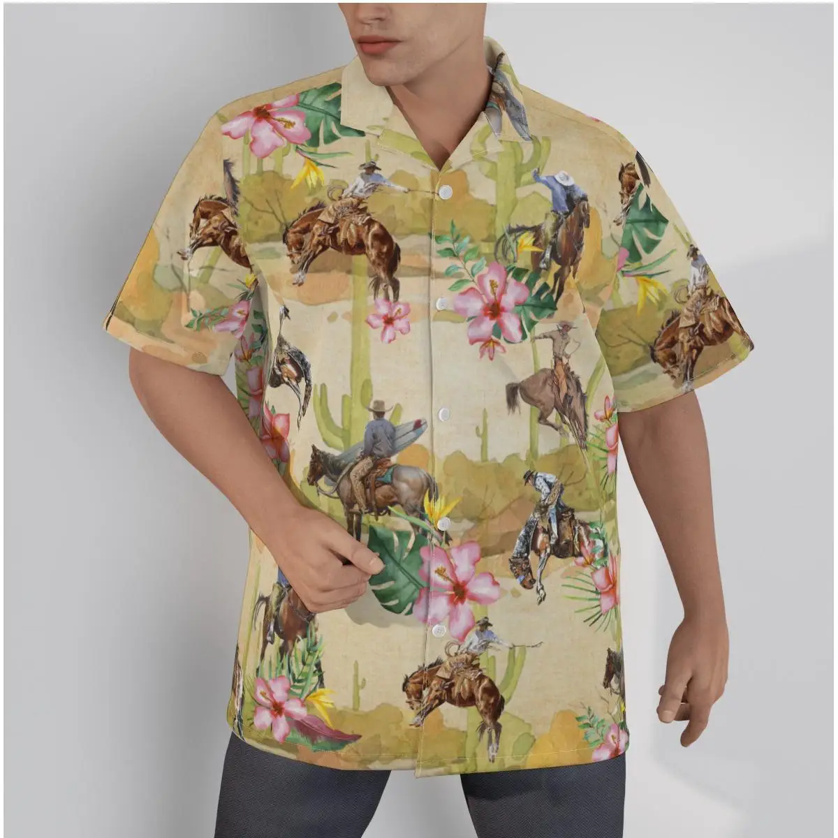 Camicia Aloha Maniche Corte Camicia Hawaiana Uomo A Maniche Corte - Stile Aloha, Vacanze, Spiaggia, In Terivoile, Colori Vari Camicia Floral Homevalue - Foto 9