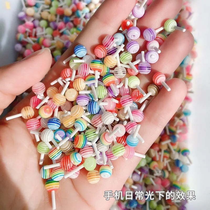 50pcs Miniature Lollipop/ 1:12 kawaii charm for Nails, Crafts, Jewelry/ Cute 3D Studs Charms Jewelry, 3D Lollipop Charms 4