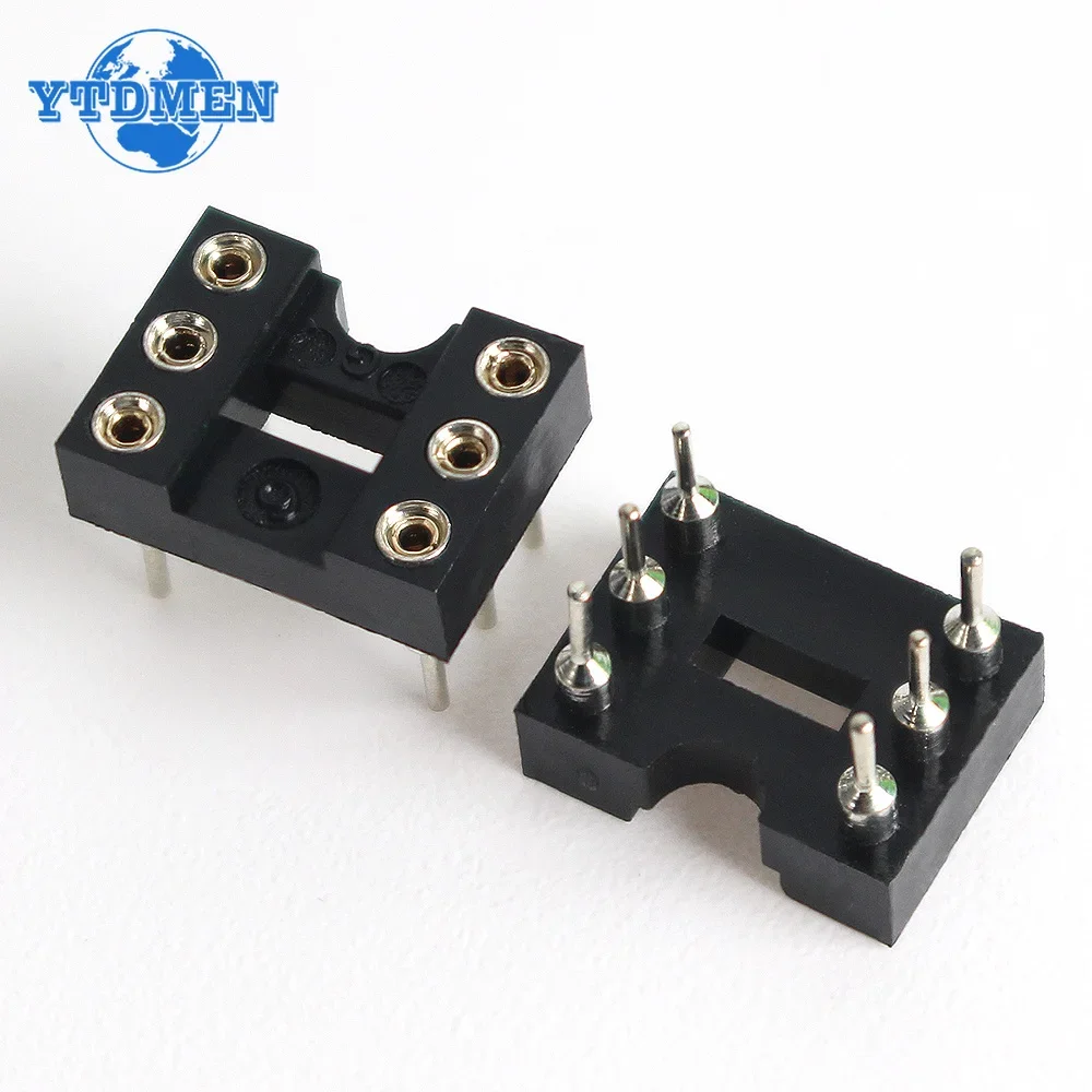 10PCS IC Sockets DIP6 DIP8 DIP14 DIP16 DIP18 DIP20 DIP24 DIP28 Pins Round Hole 2.54 PCB Connector DIP Socket 6 8 16 18 20 28 Pin