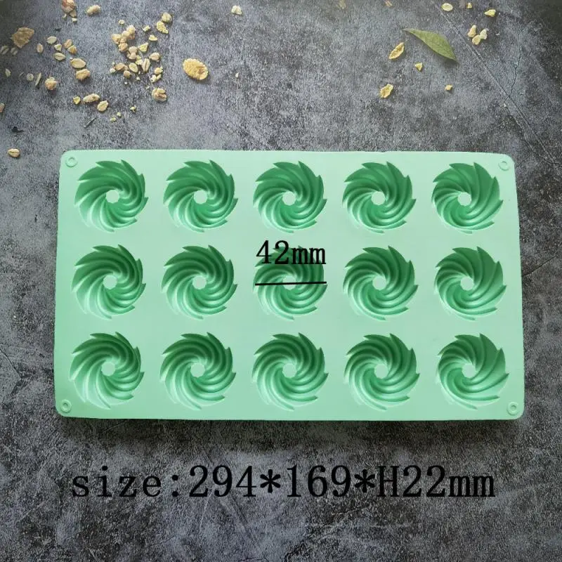 Mini Spiral Shaped 15 Cavity Silicone Cake Molds Baking Dessert Mousse Cake Decorating Moulds Cake Chocolate Bakeware
