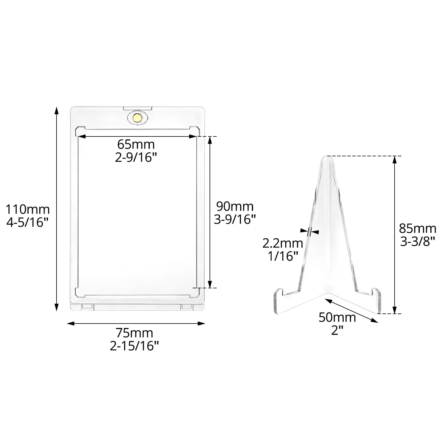 Magnetic Card Holder Set - Premium Display Case for Trading Cards, Sleeves, and More