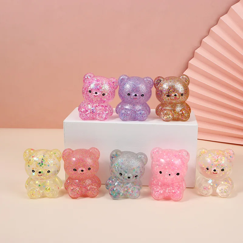 

Cute Bear Maltose Pinch Happy Tpr Creative New Slow Rebound Gold Powder Sequin Decompression Toy