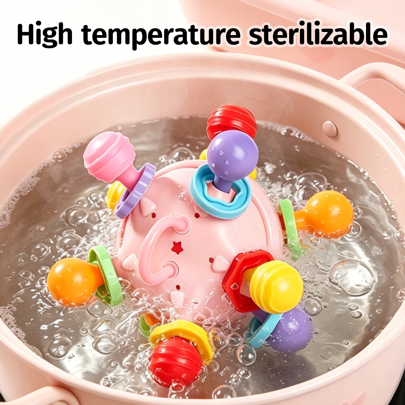Montessori Baby Teething Toys Sensory Chew Teething Ball Rattle Grasping Activities Babies Toys for 0-18 Months Girls Boys Gifts - 2