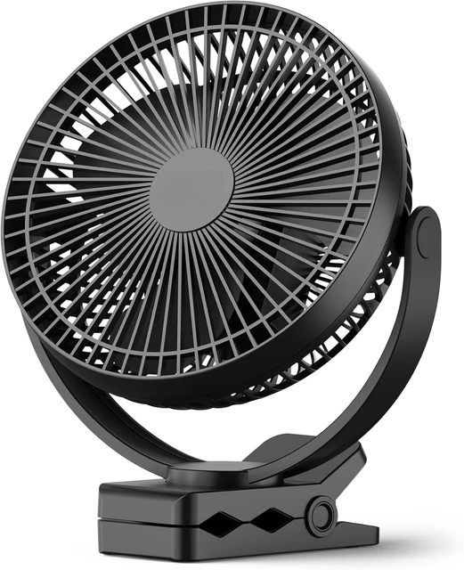 Ventilateur portable rechargeable de 10000 mAh, 8 pouces, à clipser, ventilateur USB pour voiture, 4 vitesses, pince robuste pour bureau, chariot de golf 1