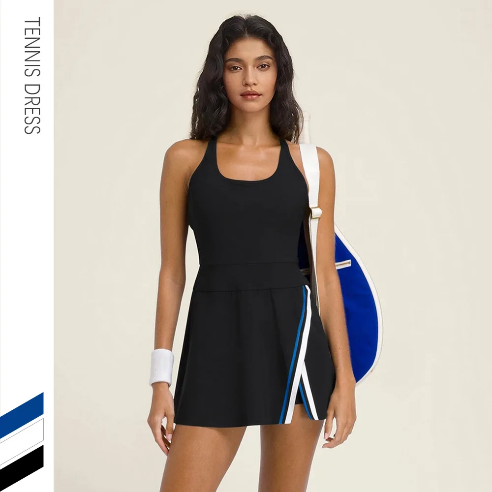 New Tennis Dress Women Sports Dress Beach Tennis Anti-glare Bottoming Skirt with Chest Pad Golf Women