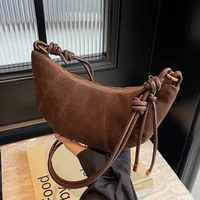 Velvet Material Zipper 2026 High Quality Shoulder Bag Solid Color Simple Fashionable Crossbody Bag Soft Western Style Handbag