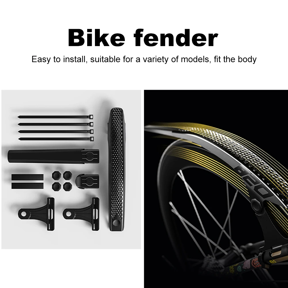 Front Rear Tire Mud Guards Adjustable Road Bike Wheel Fenders Lightweight Front & Rear Mudguard for Front Rear Wheels Below 50mm