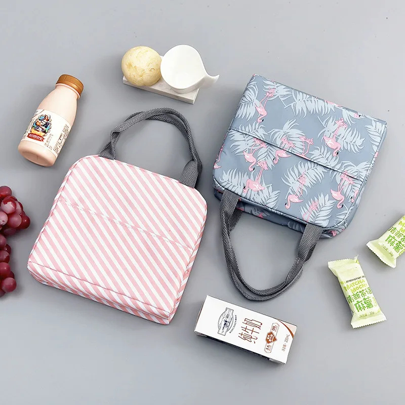 Functional Pattern Cooler Lunch Box Portable Insulated Canvas Lunch Bag Thermal Food Picnic Lunch Bags For Women Kids 6