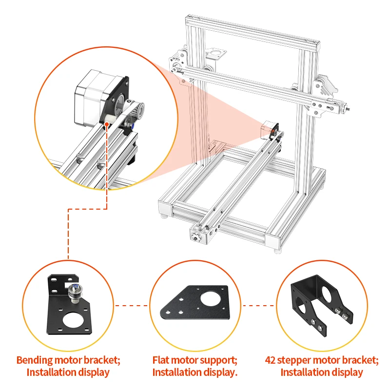 Piezas de impresora 3D DIY, perfil 2040, eje Y, soporte de Motor, placa de montaje fijo, Kit de repuesto para Ender3 42 step, soporte de motor