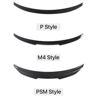 Rear Bumper Spoiler Lip Carbon Fiber MP M4 PSM Style Roof Trunk Wing Tail For BMW 2 Series F22 F23 F87 2014 -2021 Gloss Black 2