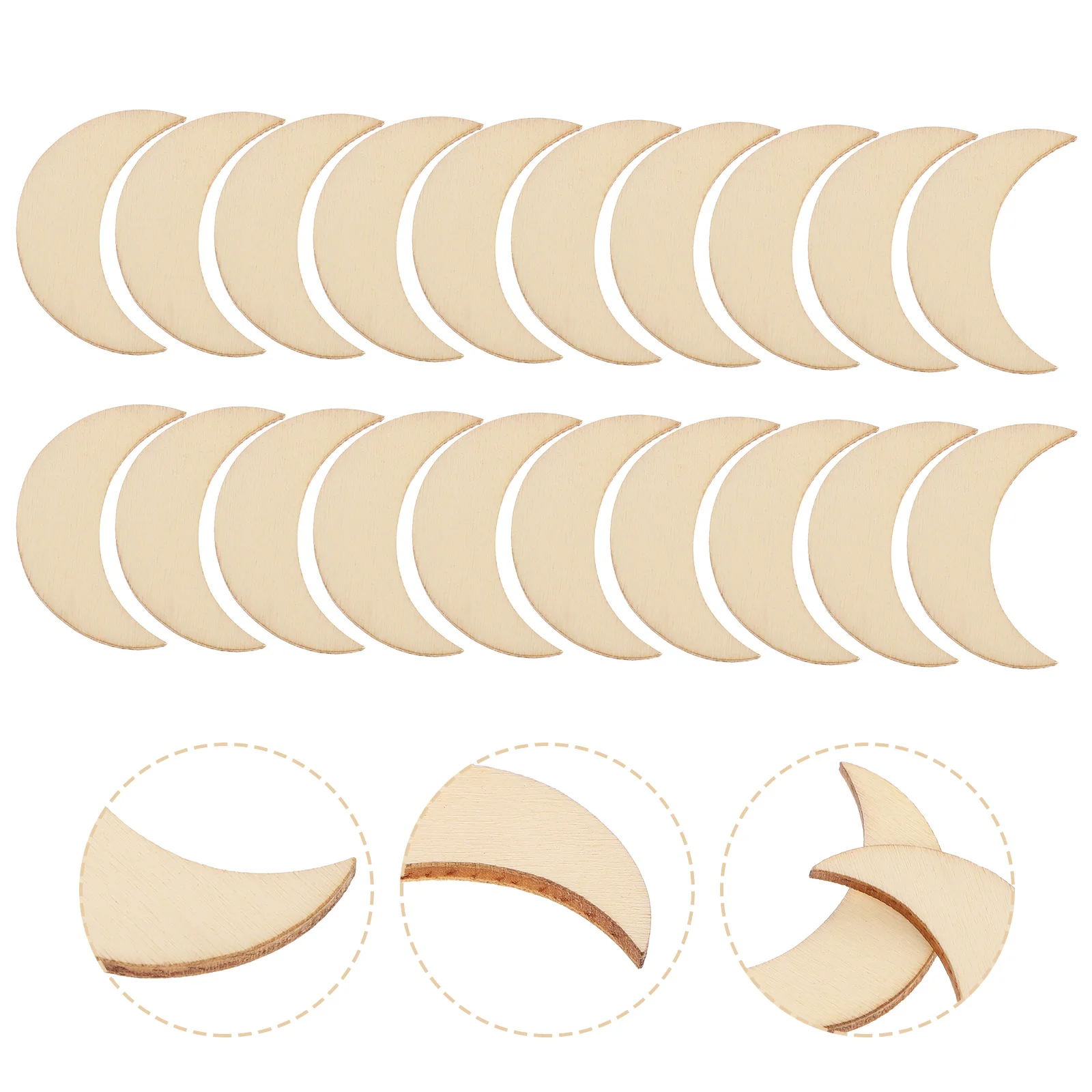 

Moon Wooden Wood Unfinished Cutouts Shapes Discs Blank Ornaments Crafts Paint Natural Earrings Shape Circles Circle Chips