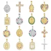 3pcs/Lot Religious Cross Jesus Goddess Copper Cubic Zircon Pendant The Female Lady Virgin Mary Charms Necklace Earring Making 1