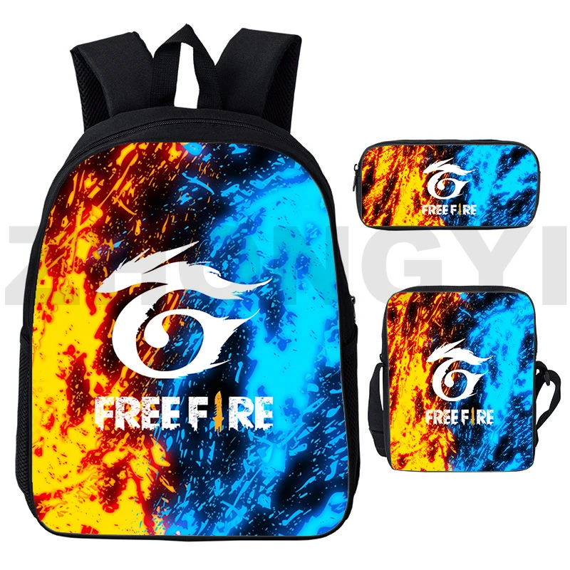 

Trendy Free Fire Garena Backpack Men 3D Print Schoolbags Free Fire Game Bag Anime Harajuku Kids Teenager 3 Pcs/Set Laptop Bag