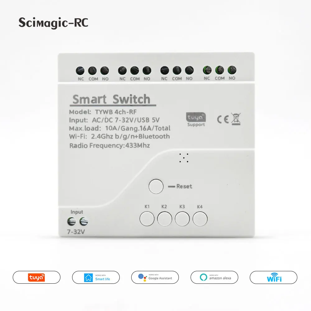 Tuya 4CH: 4 Channel DIY WiFI Switch With Built In RF Module Dry Contact - Foto 10