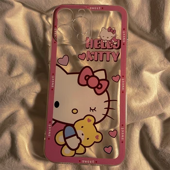 Hello Kitty 2022 CASE For IPhone 11 12 7 8P X XR XS XS MAX 11 12pro 13 pro max 12 promax 2022 Cartoon Cute Soft Shell Phone Case 1