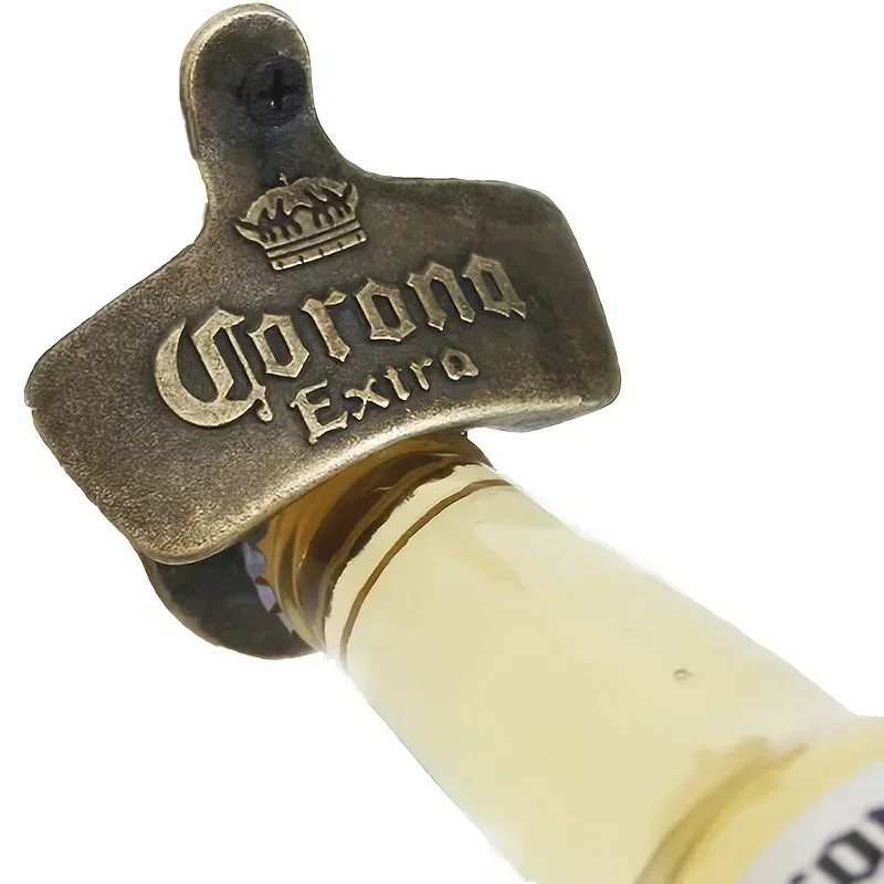 Bottle Opener Retro Decorative Bottle Opener Wall Mounted Hanging Beer Openers Bar Tools Alloy Electroplating Process Bar Cafe Wall Decor