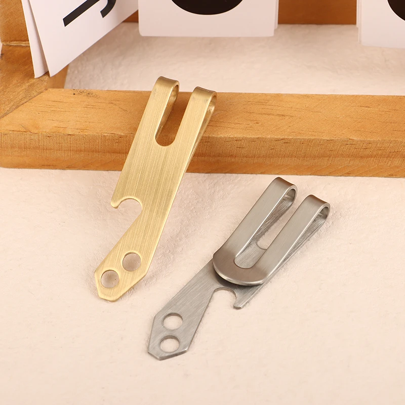 Multifunctional Stainless Steel Money Clip Mini Bottle Opener Metal Geometric Cash Holder ID Credit Card Folder For Men Women