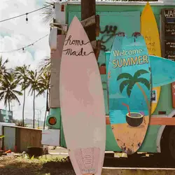 Decorative Wooden Surfboard for Summer - Themed Home and Nursery Wall Decor (As Shown 2)