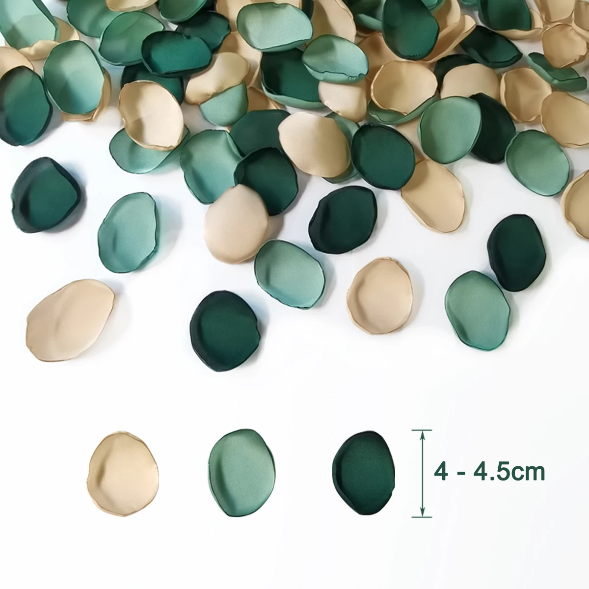Elegant Green and Gold Silk Rose Petals for Special Occasions and Decorations