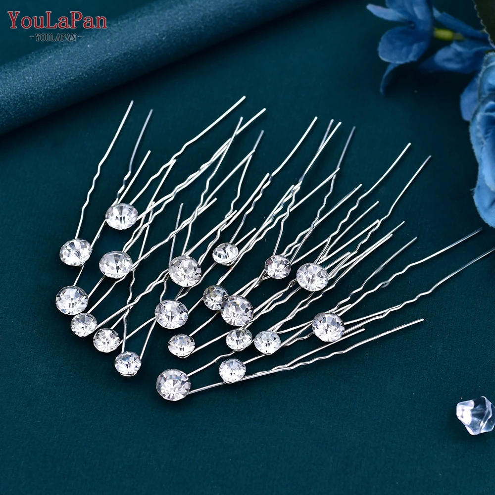 YouLaPan Rhinestone Hairpin Bridal Wedding 20 Piece One Set Fashion Woman Crystal Party Hair Accessories Girlfriend Gift HP535